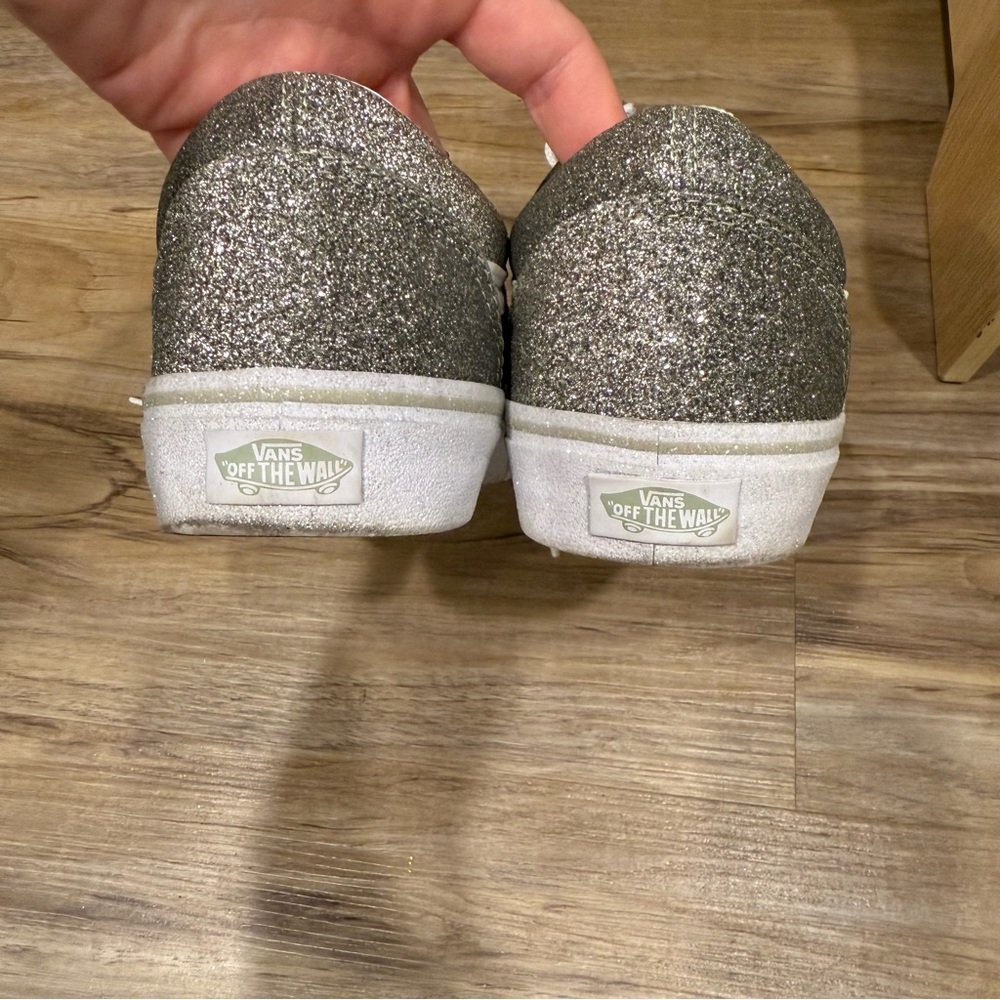 Vans Silver Glitter Old Skool Sneakers - Picture 4 of 8